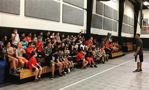 Coach Chris welcomes campers.